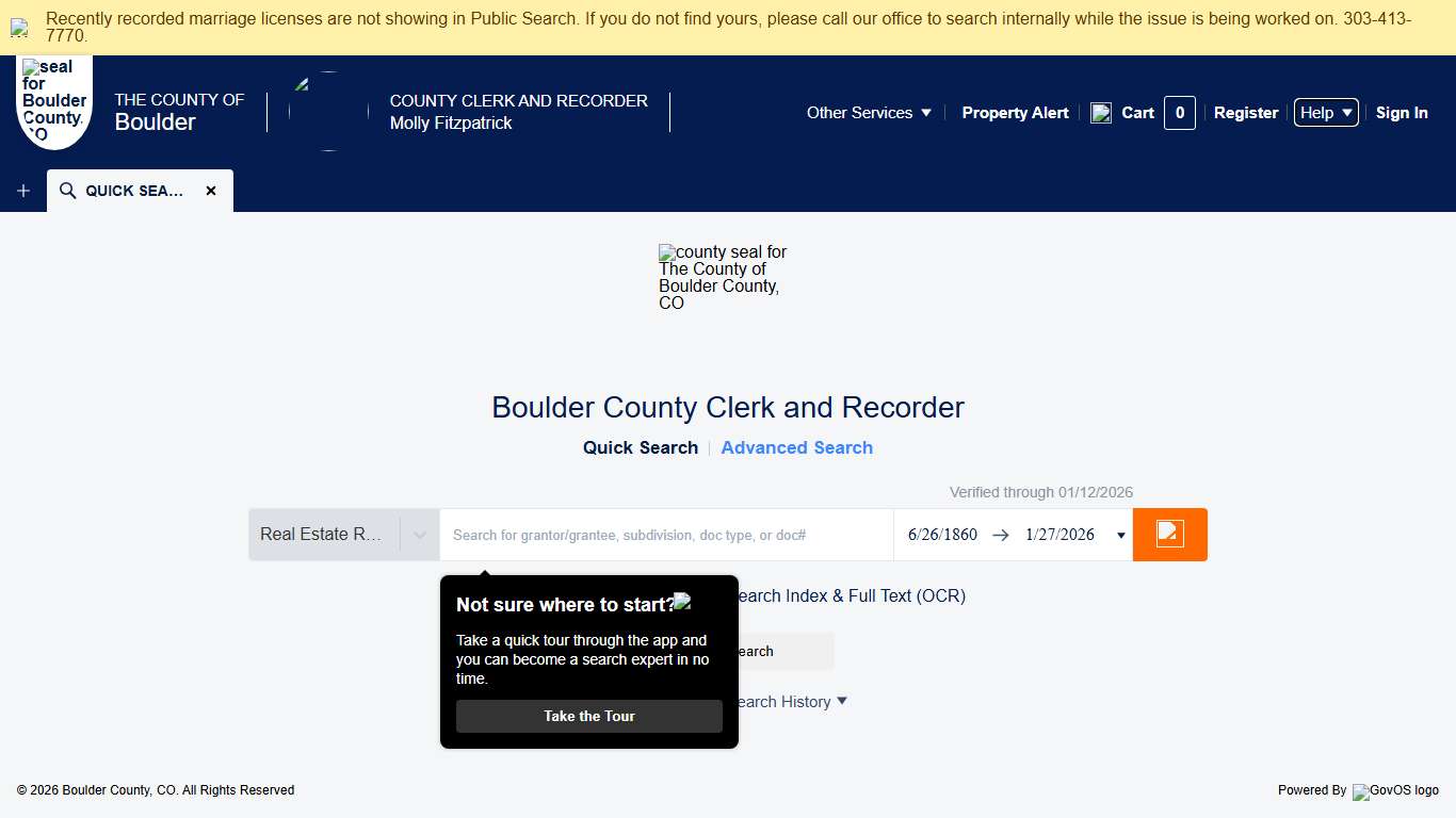 Official Record Search - Quick Search